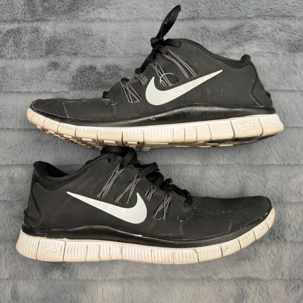 Nike Free 5.0 Womens Running Shoes Black White Sneakers 580591-002 Size 10